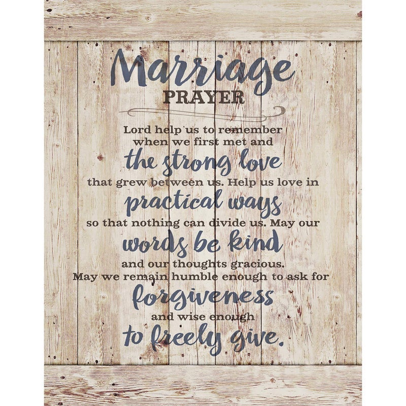DEXSA Marriage Prayer Wood Plaque - Made in the USA - 11.75"x15" - Classy Frame Wall Hanging Decoration | Lord, Help us to Remember When we First met | Christian Family Religious Home Decor Saying - Image 1